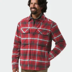 Best Sale 👍 Stio Men's Buckhorn Insulated Snap 👚 Shirt 🛒 -Stio Sales M Buckhorn Insulated Snap Shirt Roasted Beet Plaid 1