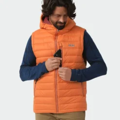 Cheapest ⌛ Stio Men's Hometown Down Hooded Vest 🤩 -Stio Sales M Hometown Down Hooded Vest Burnt Orange 2