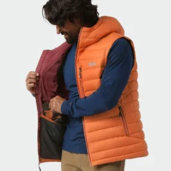 Cheapest ⌛ Stio Men's Hometown Down Hooded Vest 🤩 -Stio Sales M Hometown Down Hooded Vest Burnt Orange 3