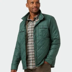 Coupon 🧨 Stio Men's Skycrest Insulated Snap 👕 Shirt ⭐ -Stio Sales M Skycrest Snap Shirt Treeline Green 1