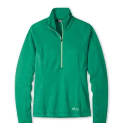New 🥰 Stio Women's Gannett Peak Fleece Half Zip 🔥 -Stio Sales W Gannet Peak Half Zip Greenery