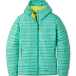 Coupon 😉 Stio Women's Pinion Down Hooded Jacket ⌛ -Stio Sales W Pinion Down Hooded Jacket Turquoise Rest